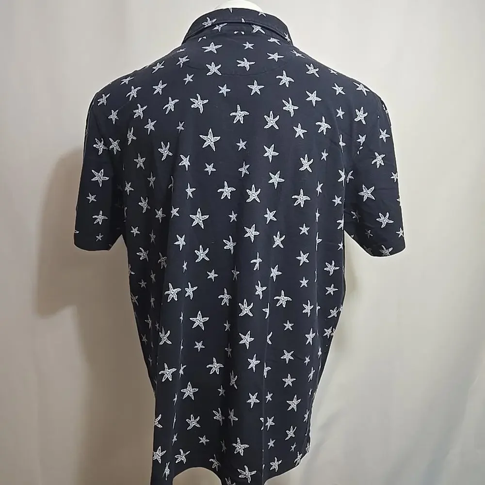 Vintage Polo Ralph Lauren Polo Shirt Mens Size XXL Navy Starfish All Over Print